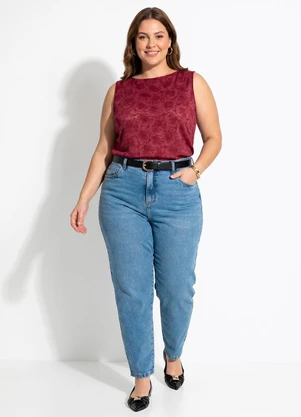 Marguerite - Blusa Bordô em Tule Floral - MARGUERITE