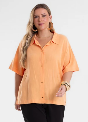 Secret Glam - Camisa Feminina Linho Strong Laranja - SECRET GLAM