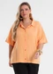 Secret Glam - Camisa Linho Strong Feminina Bege - variação: Laranja