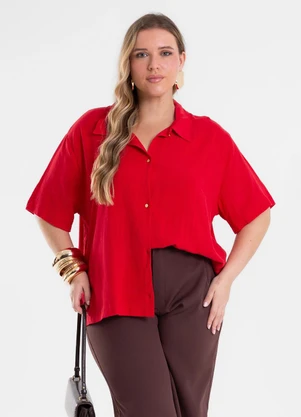 Secret Glam - Camisa Feminina Linho Strong Vermelho - SECRET GLAM