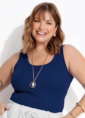 Marguerite - Regata Azul Marinho em Canelado - MARGUERITE