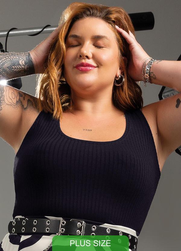 Cativa - Regata Básica Justa Plus Size Preto