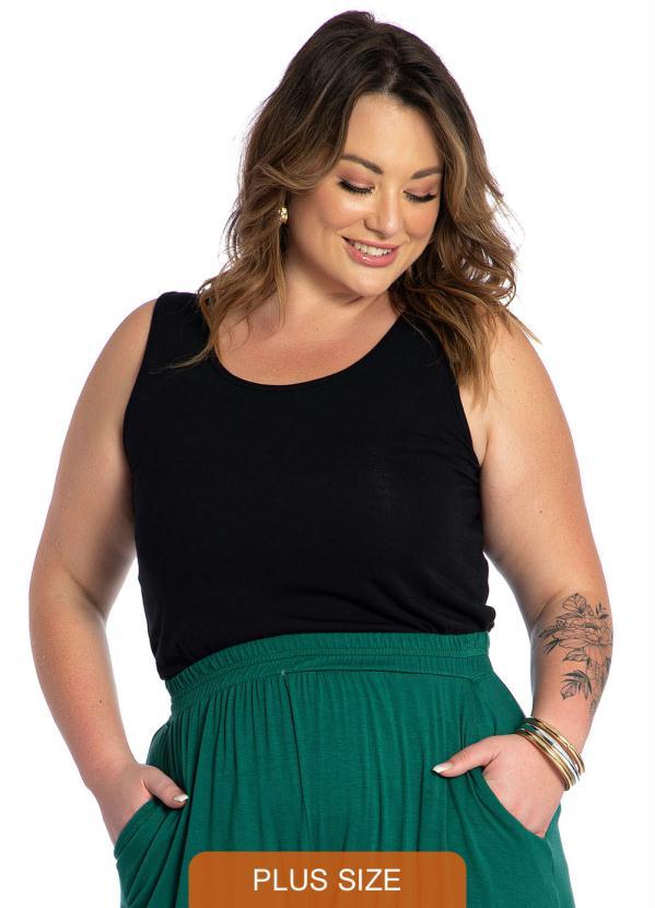 Miss Masy Plus - Regata Básica Preto 1