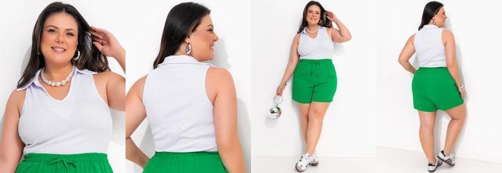 Regata Branca Canelada Nadador com Gola Esporte