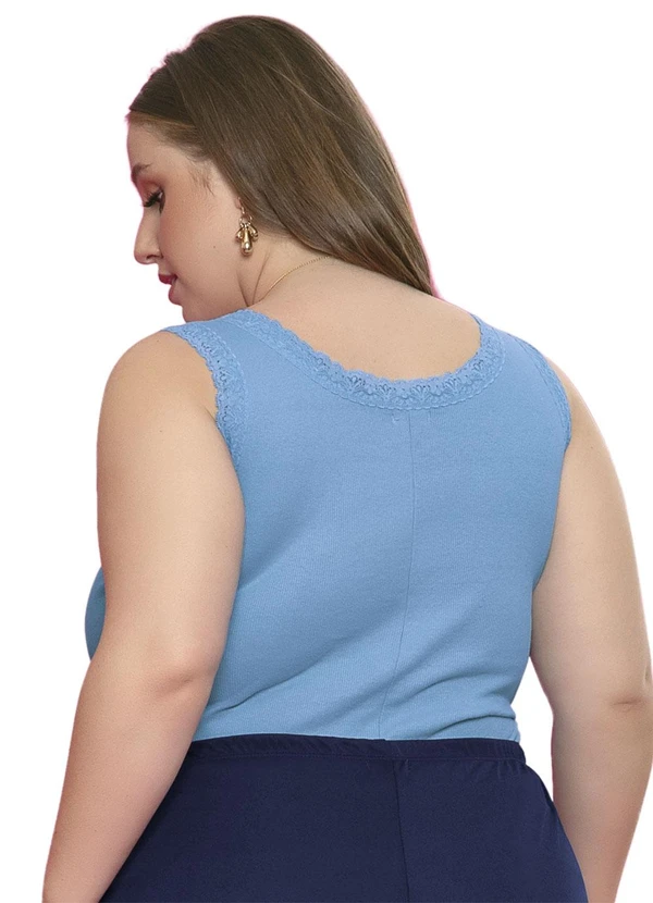 Marguerite - Regata Canelada Azul Plus Size Marguerite 2