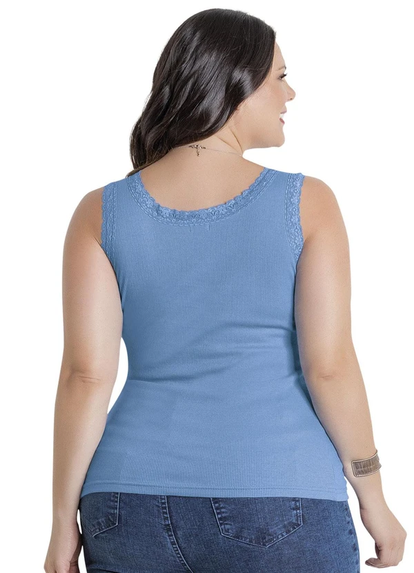 Marguerite - Regata Canelada Azul Plus Size Marguerite 4
