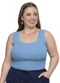 Marguerite - Regata Canelada Rosê Plus Size Marguerite - variação: Azul