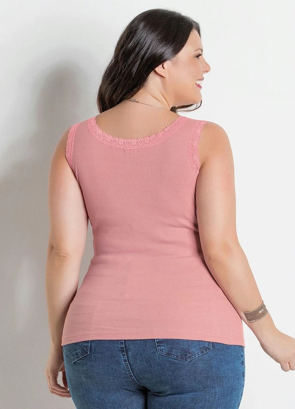 Marguerite - Regata Canelada Rosê Plus Size Marguerite 2