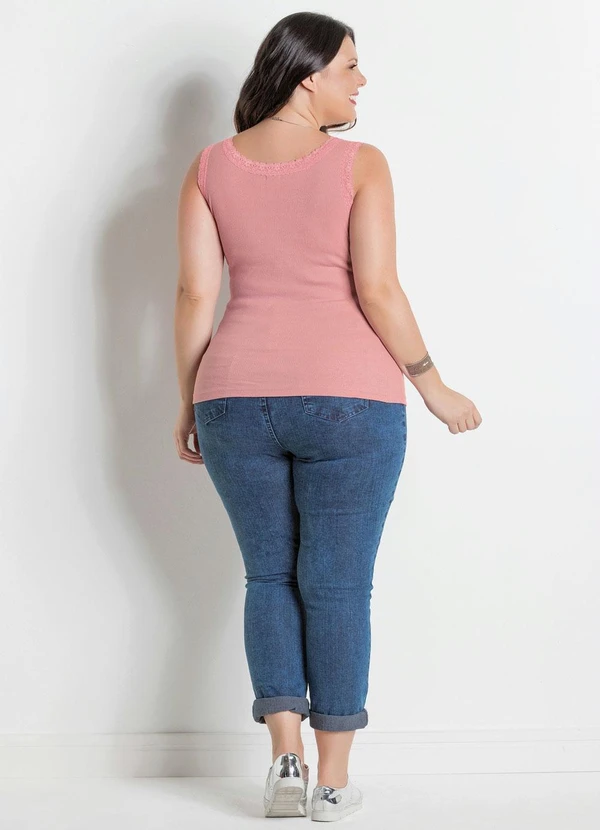 Marguerite - Regata Canelada Rosê Plus Size Marguerite 8