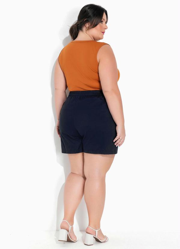 Marguerite - Regata Caramelo com Franzido Plus Size 5