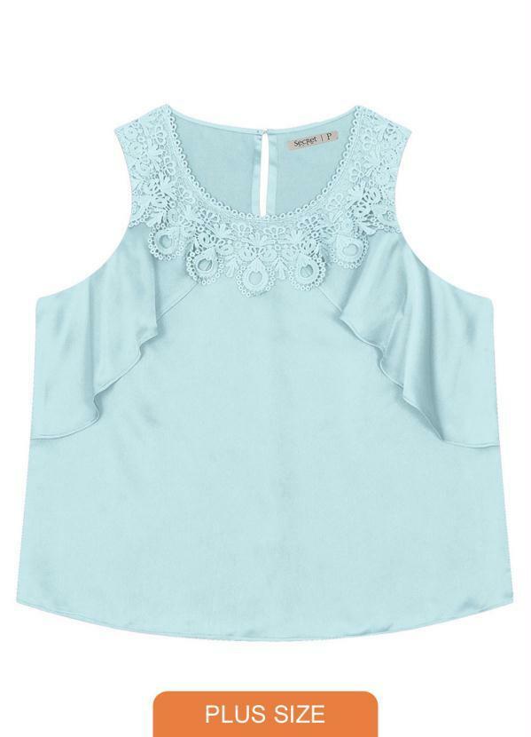 Secret Glam - Regata Cetim Feminina Azul