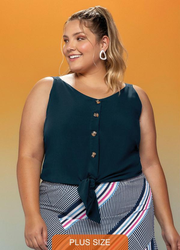 Maelle - Regata com Botões e Amarração Azul