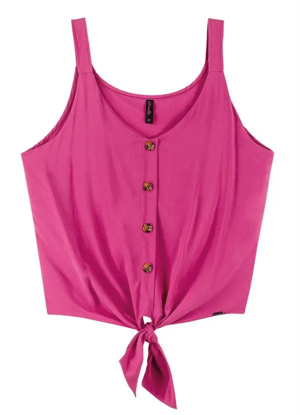Maelle - Regata com Botões e Amarração Rosa 4