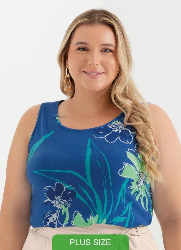 Cativa - Regata com Estampa Floral Azul