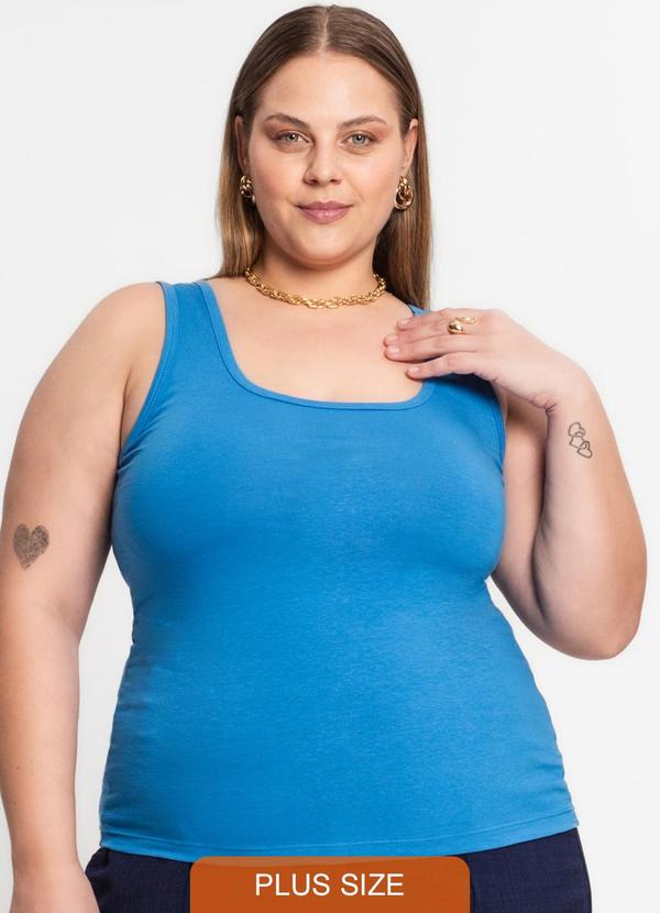 Rovitex - Regata Cotton Básica Plus Size Kohmar Azul