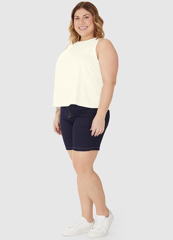 Malwee - Regata Cropped Plus Size em Viscose Off White 3