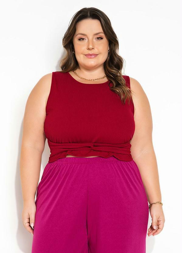 Regata Cropped (Vermelha) Efeito Toro Plus Size