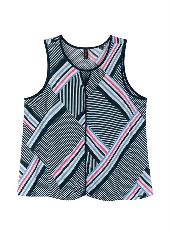 Maelle - Regata Detalhe Decote Vazado Azul 3