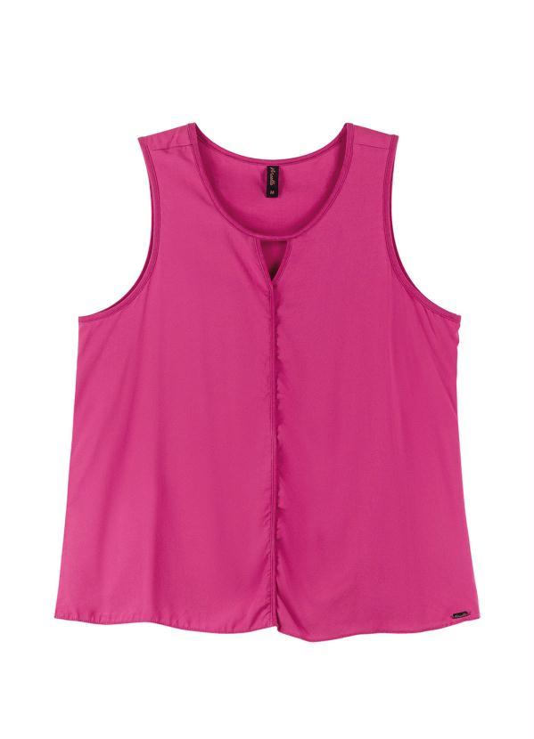 Maelle - Regata Detalhe Decote Vazado Rosa 3