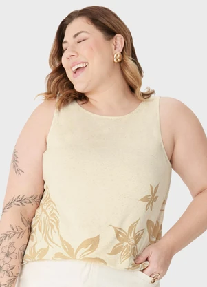 Malwee - Regata Evasê Tropical PlusOff White - MALWEE