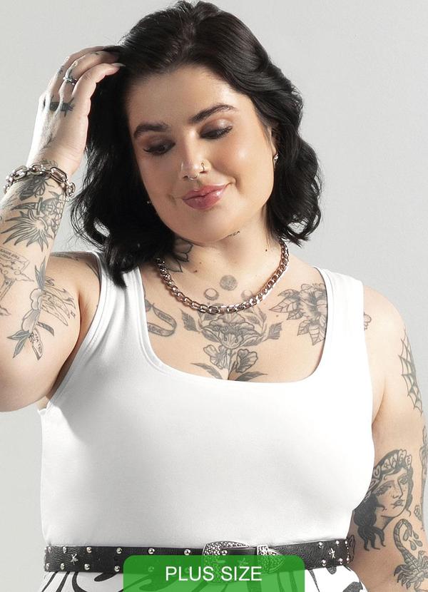 Cativa - Regata Feminina Básica em Cotton Branco