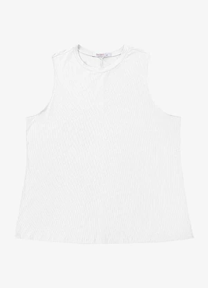 Secret Glam - Regata Feminina Canelada Plus Size Branco - SECRET GLAM