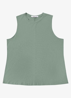 Secret Glam - Regata Feminina Canelada Plus Size Verde - SECRET GLAM