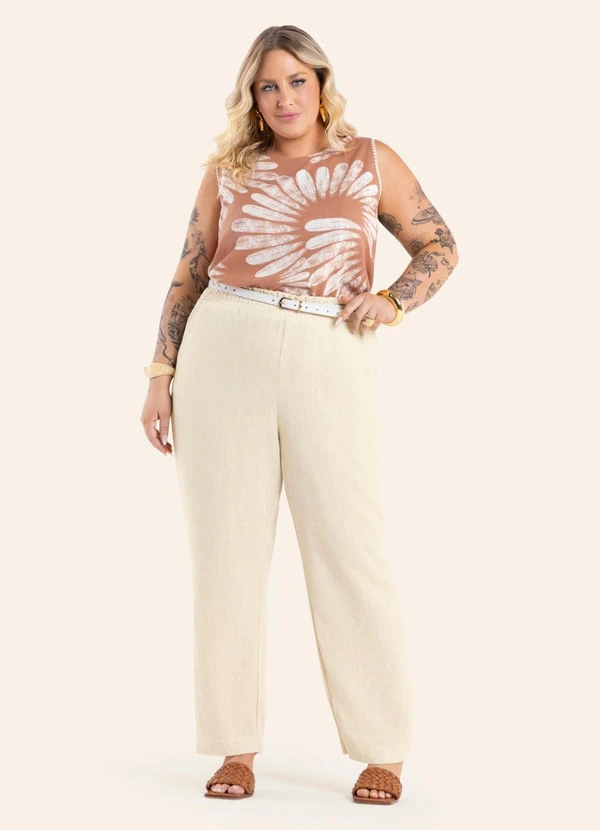 Secret Glam - Regata Feminina com Abertura Lateral Marrom