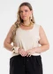Secret Glam - Regata Feminina com Detalhe na Alça Bege - variação: Bege