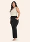 Secret Glam - Regata Feminina com Retilinea Preto - variação: Bege