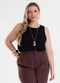 Secret Glam - Regata Feminina com Retilinea Preto - variação: Preto