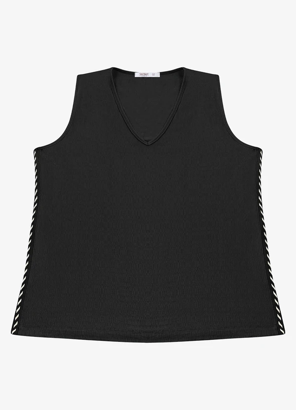 Secret Glam - Regata Feminina com Retilinea Preto