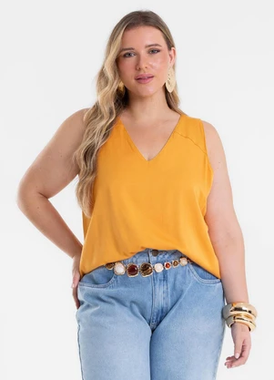 Secret Glam - Regata Feminina Decote V Marrom - SECRET GLAM