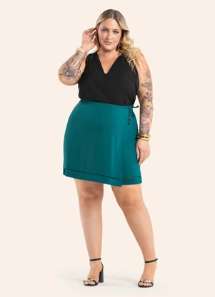 Secret Glam - Regata Feminina Decote V Preto - SECRET GLAM