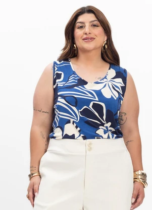 Secret Glam - Regata Feminina em Viscotorcion Azul - SECRET GLAM