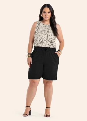 Secret Glam - Regata Feminina Estampada Viscose Bege - SECRET GLAM