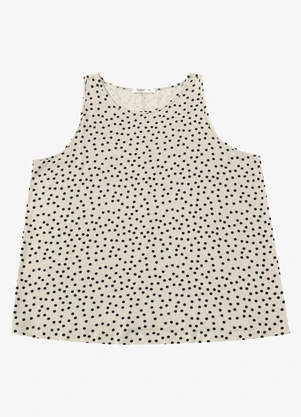 Secret Glam - Regata Feminina Estampada Viscose Bege - SECRET GLAM