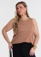 Secret Glam - Regata Feminina Estampada Viscose Marrom - variação: Marrom