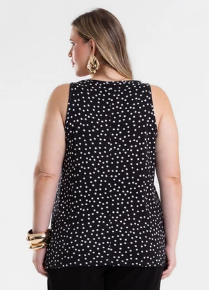 Secret Glam - Regata Feminina Estampada Viscose Preto - SECRET GLAM