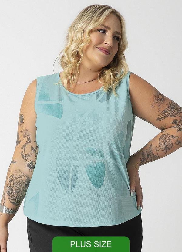 Habana - Regata Feminina Leve com Estampa Azul