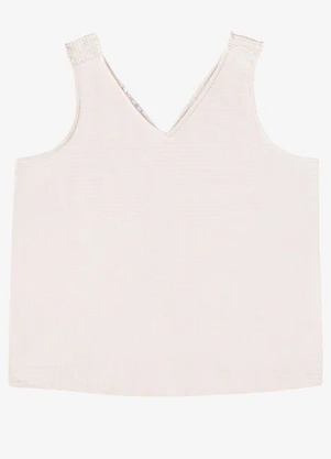 Secret Glam - Regata Feminina Plus Decote V  Bege - SECRET GLAM