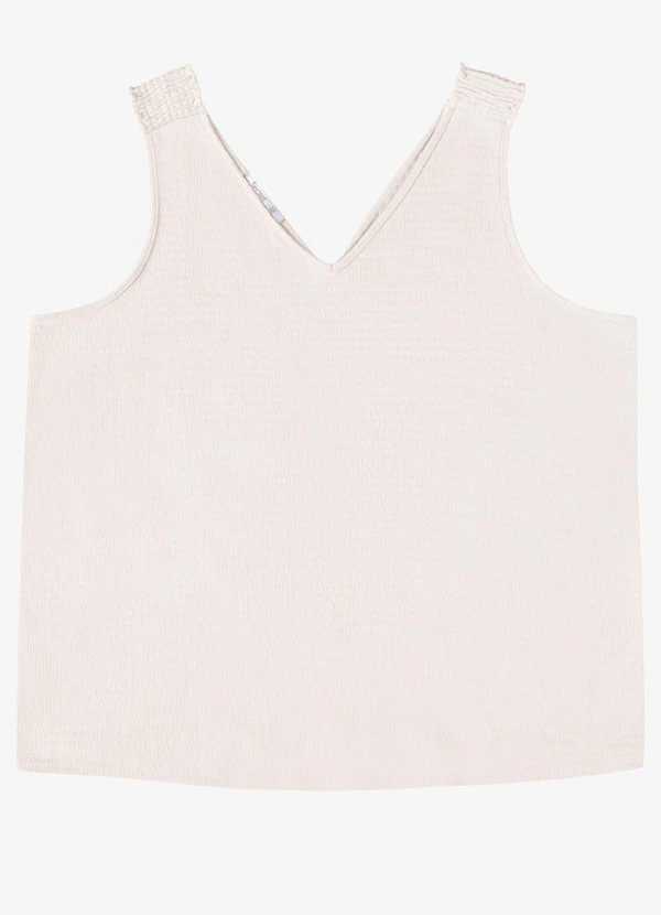 Secret Glam - Regata Feminina Plus Decote V Bege
