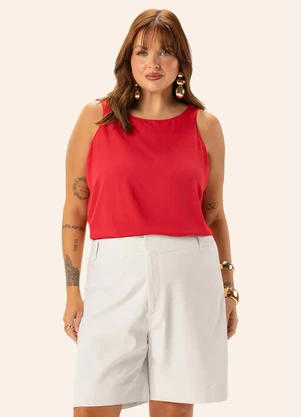 Secret Glam - Regata Feminina Plus em Viscose Dobby Laranja - SECRET GLAM