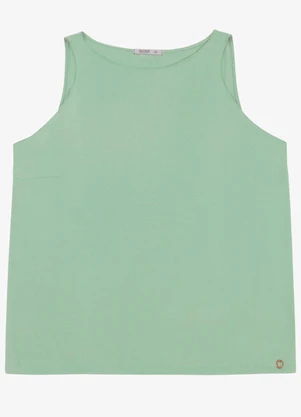 Secret Glam - Regata Feminina Plus em Viscose Dobby Verde - SECRET GLAM