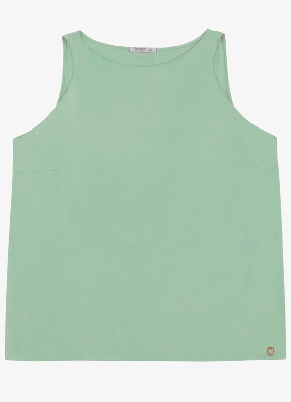 Secret Glam - Regata Feminina Plus em Viscose Dobby Verde