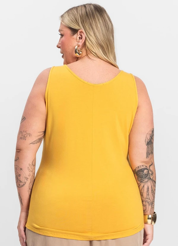 Secret Glam - Regata Feminina Plus Size Amarelo 2