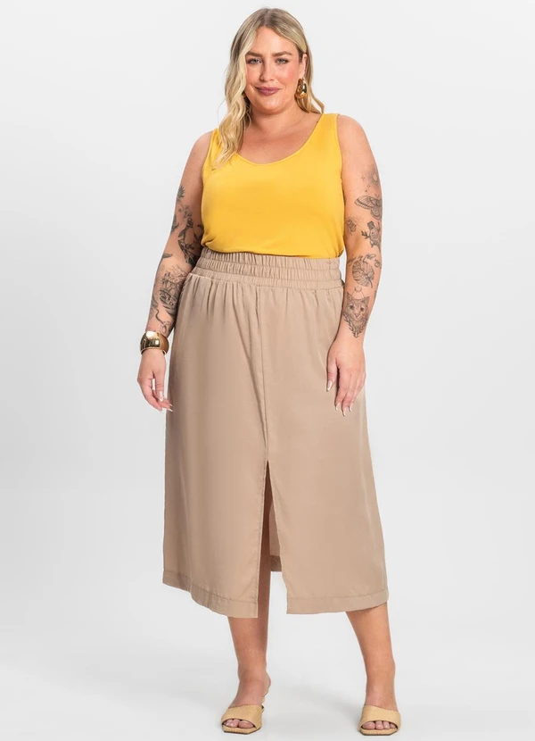 Secret Glam - Regata Feminina Plus Size Amarelo 3