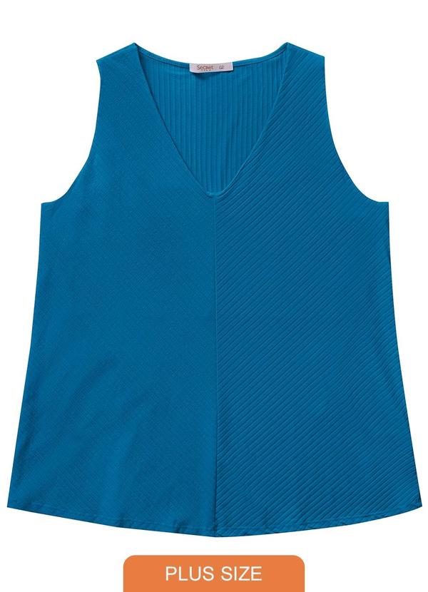 Secret Glam - Regata Feminina Plus Size Azul