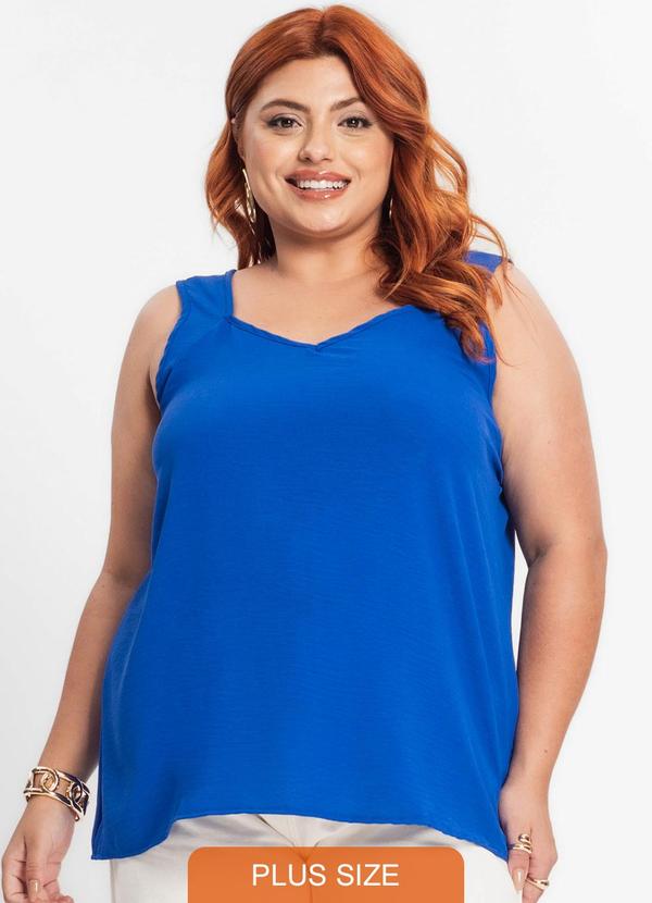 Secret Glam - Regata Feminina Plus Size Azul