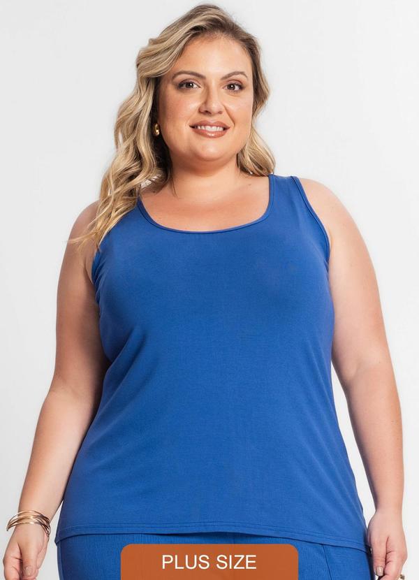 Secret Glam - Regata Feminina Plus Size Azul